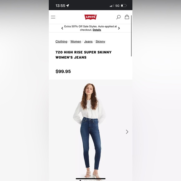 720 Levi’s High Rise Super Skinny Women's Jeans - Picture 3 of 12